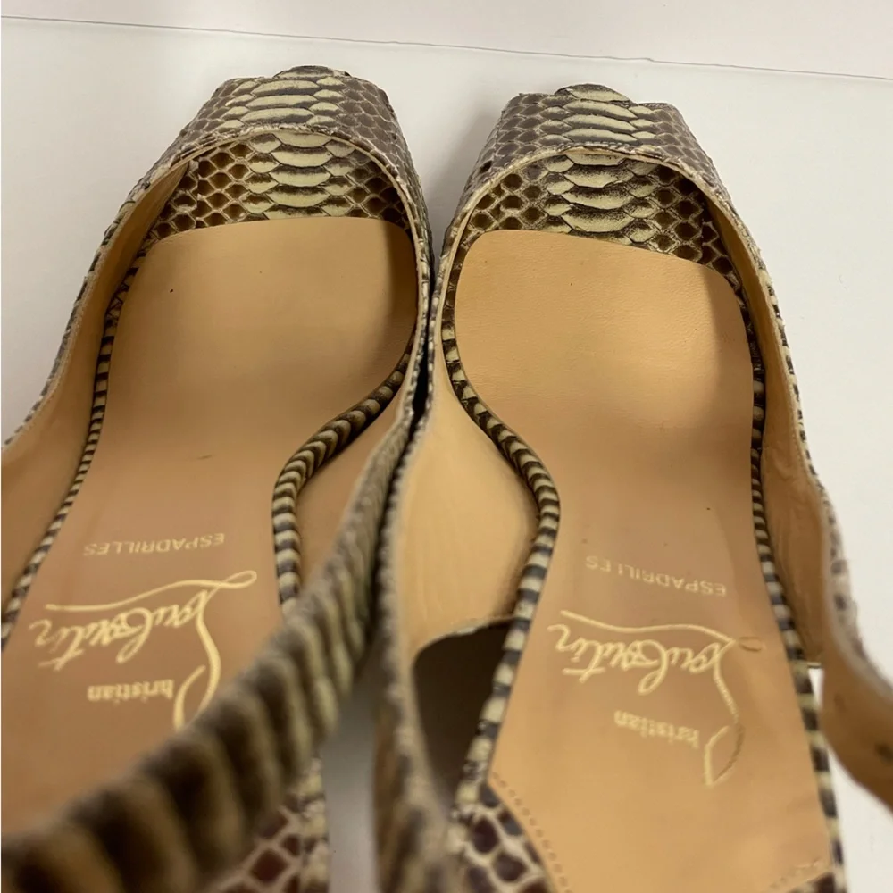 Christian Louboutin Snake Wedge espadrille Sandals 37